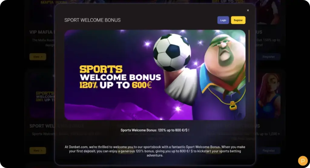 Sports bonus online casino Don Bet